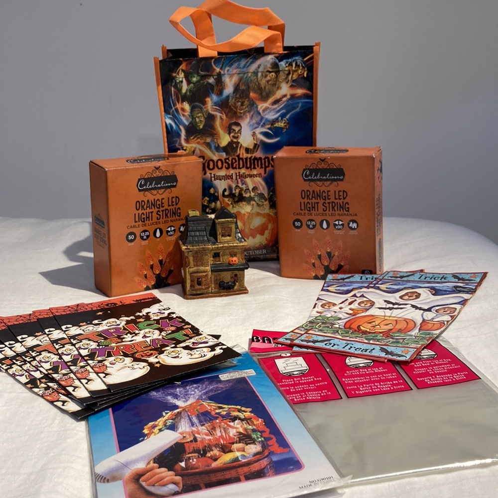 Halloween bundle led orange lights trick or treat  10 bags and more